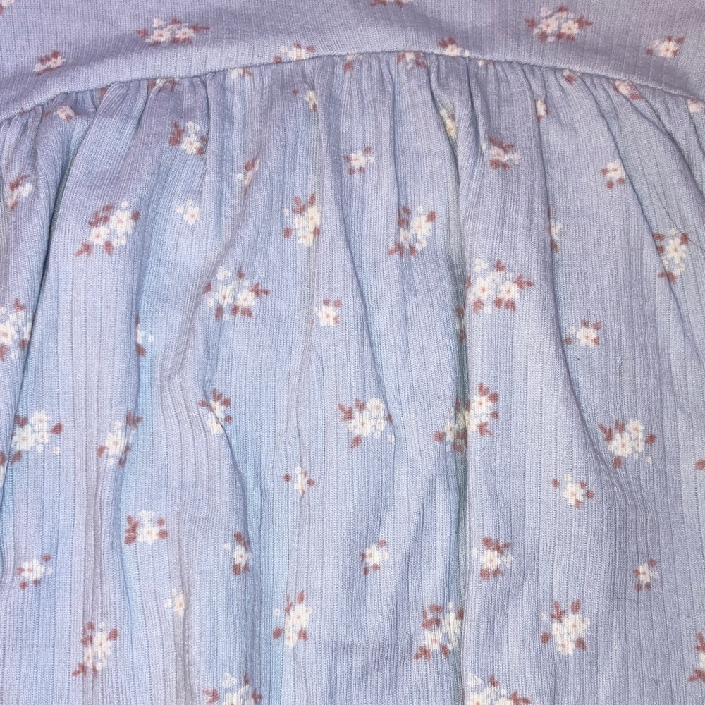 #134. 🆕 NWT - Cloud Island - Light Blue Floral Long Sleeve Bodysuit Dress - Picture 2 of 9